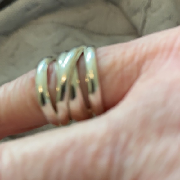 Sterling Silver .925  Overlapped Bands Ring - Picture 5 of 5